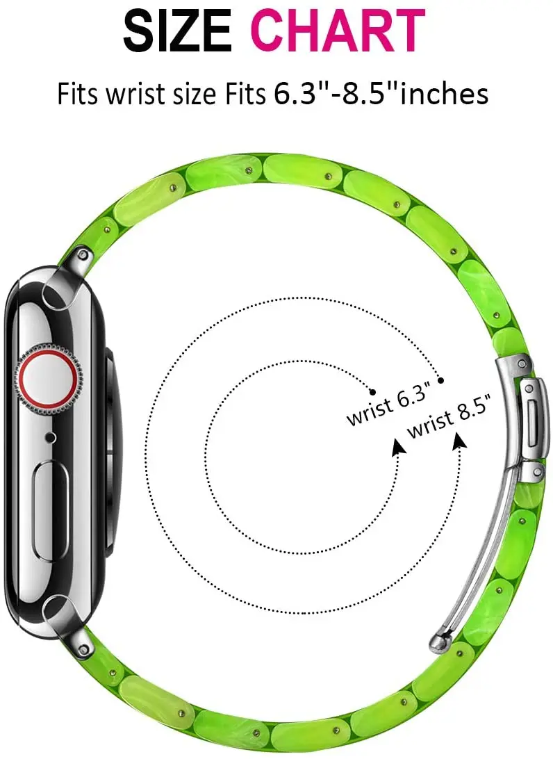 

Resin Bands Compatible with Apple Watch Band 38mm 40mm Series 5 4 3 2 1 (38mm/40mm)