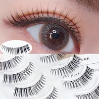 new fluffy lashes 5 pairs 3d handmade fake eyelashes natural soft invisible band long daily reusable makeup extension