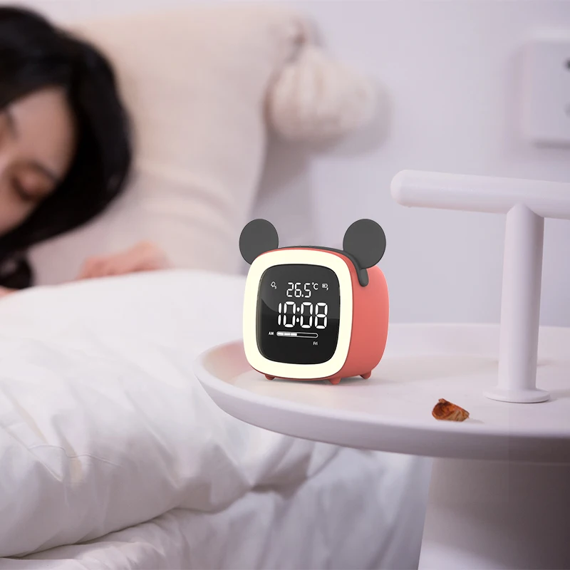 

Cartoon Rabbit Ear Shape Rechargeable Digital Display LED Nigh Light Alarm Clock LED Digital Alarm Clock with Backlit AlarmClock