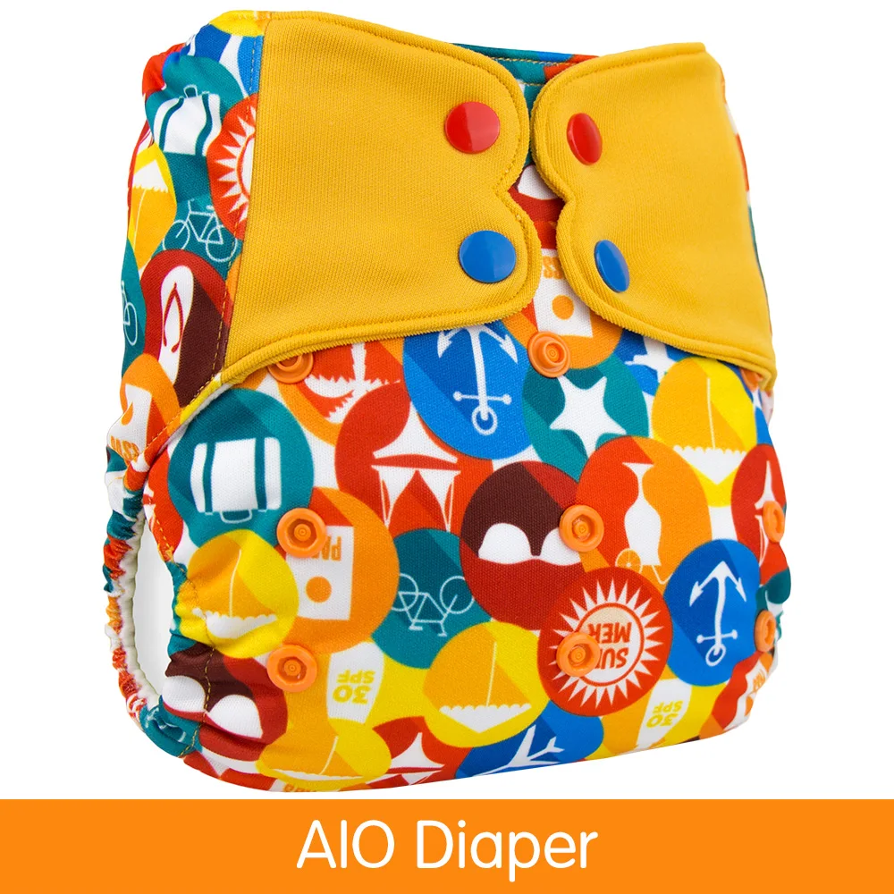 Все в одном ElfDiaper AIO высокое качество подгузник с пришитыми и пришитыми вставками
