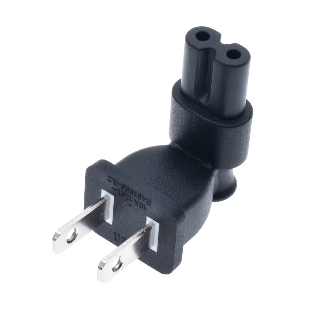 США 2 зубец правый угол AC адаптер питания IEC C7 розетка к NEMA 1-15P | Обустройство дома