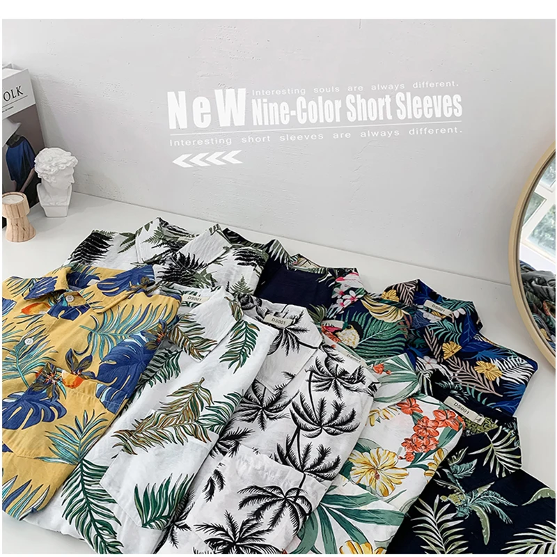

Hawaii Shirt Men Hip Hop Streetwear Hawaii-shirt Hawaiian-shirt Camisa Masculina Short Sleeve for Men Holiday Beach Shirts
