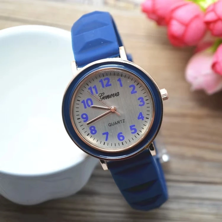 Популярные Стильные Модные Повседневные детские часы студенческие силиконовые