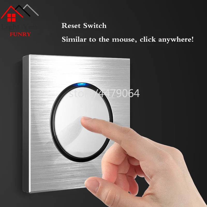 Бытовой переключатель из серебристого алюминиевого сплава 1 2 3 4 клавиши канала