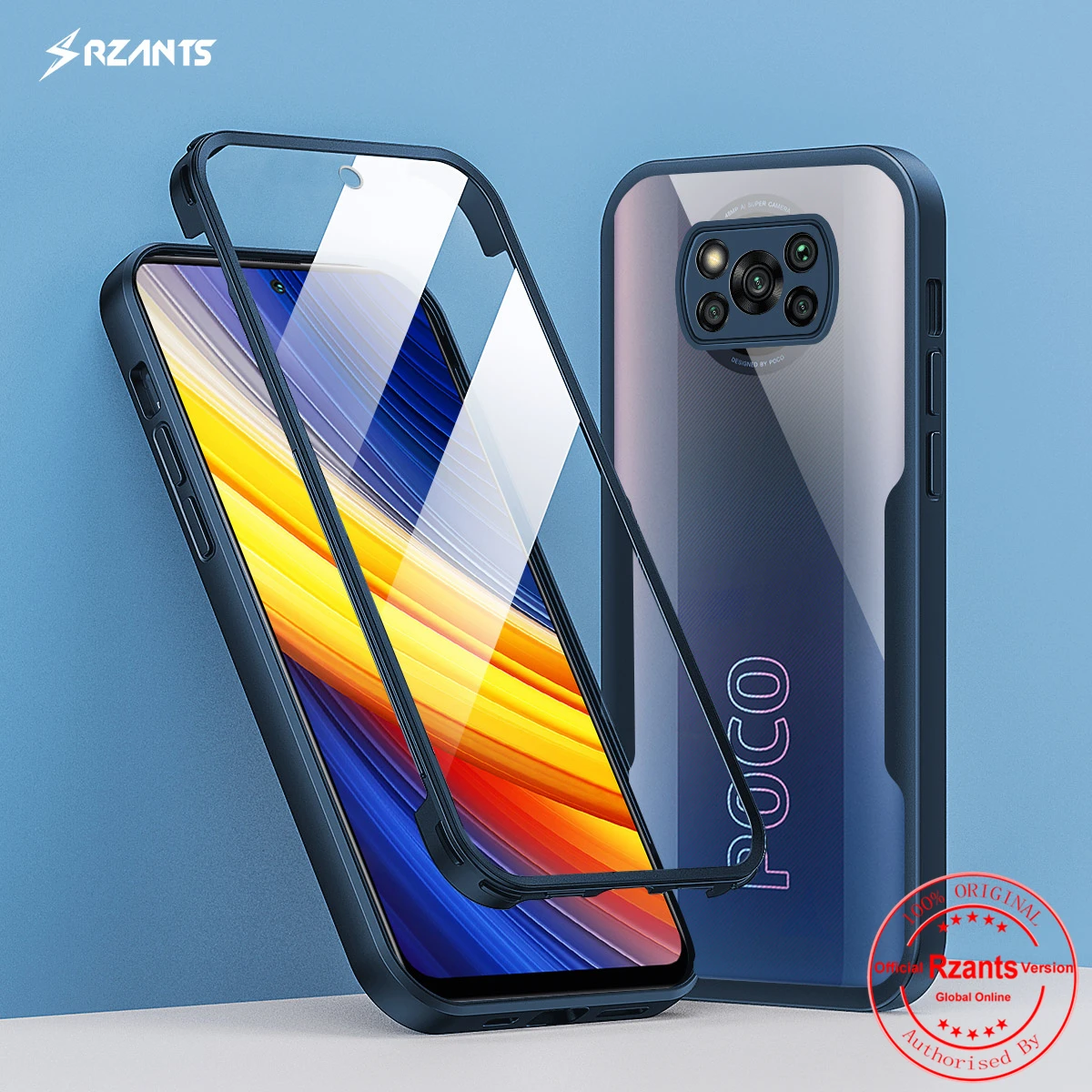 Rzants ForXiaomi POCO X3 NFC POCO X3 Pro Case [360 Full Body] Bettle Clear Cover WITHOUT Built in Screen Protector Thin Casing