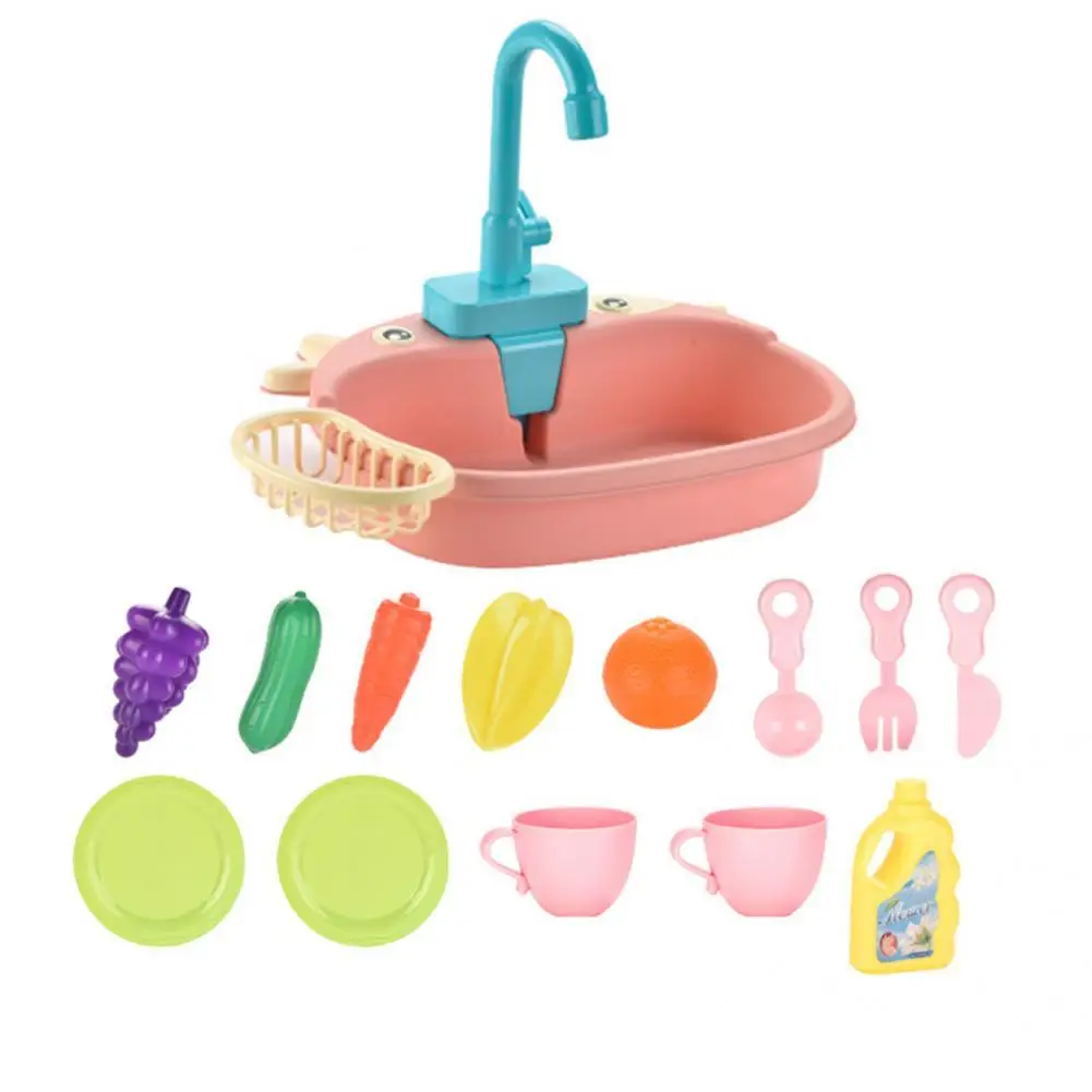 

Electric 14Pcs/Set Easy-using Detachable Miniature Dishwasher Toy Delicate Craft for Gift
