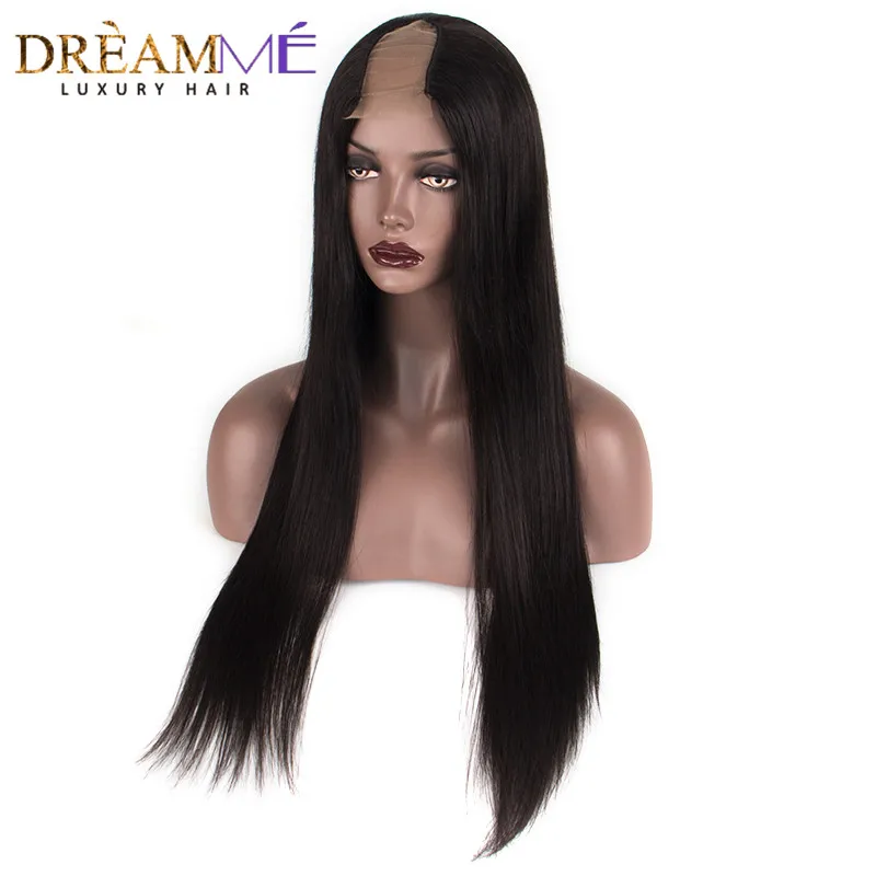 Прямые волосы 2x4 средняя часть U часть человеческих волос парики для черных женщин бразильские волосы remy 10-22 дюймов парики шнурка 150% Плотность