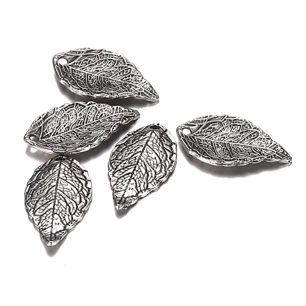 

10PCS/Lot Vintage Metal Zinc Alloy Leaf Charm Pendant For Jewelry DIY Making Plant Pendant Accessories