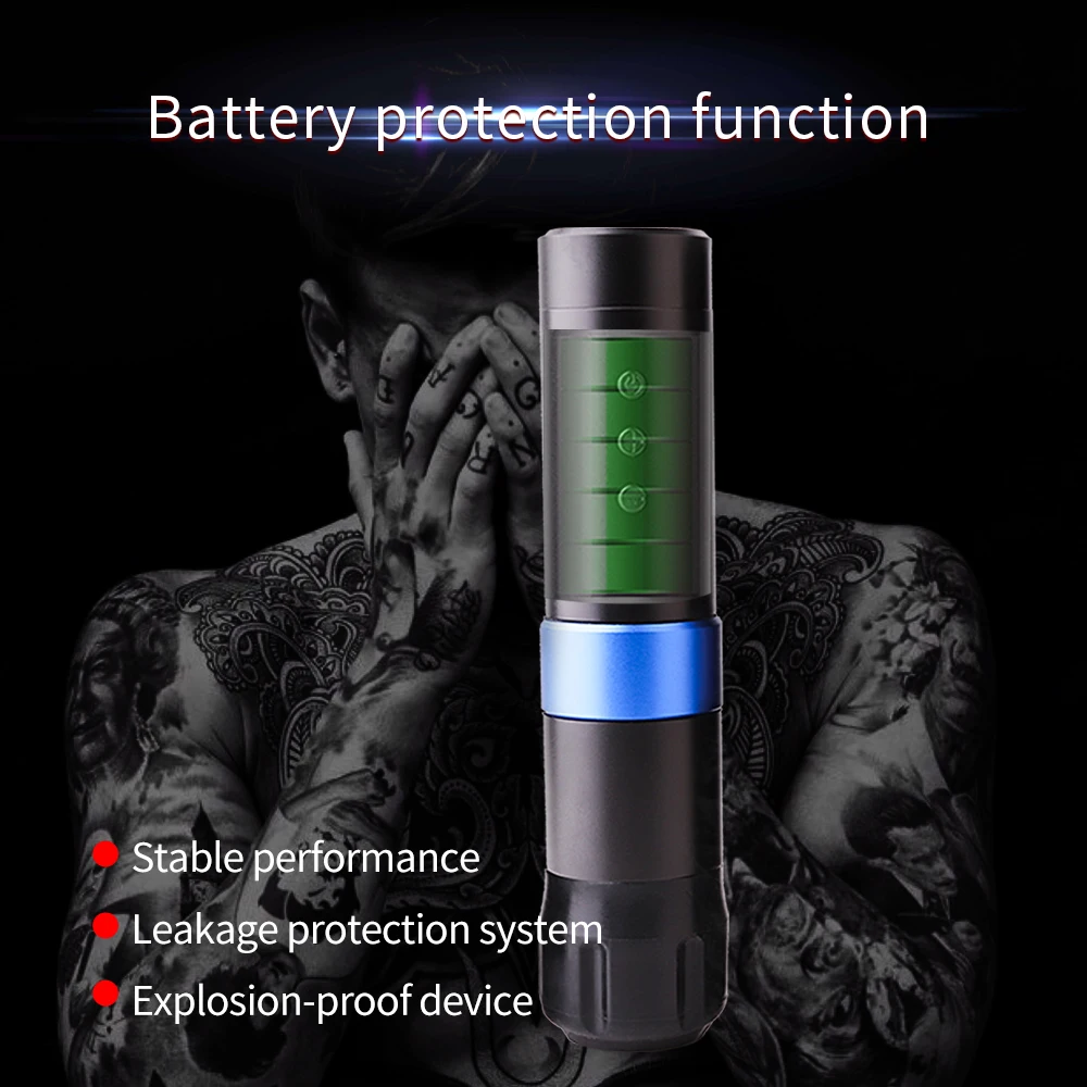 2020 Hot Wireless Charging Tattoo Machine Pen Strong Quiet Battery 2000mA/h RCA Connection for Machine Tattoo Pen Liner Shader