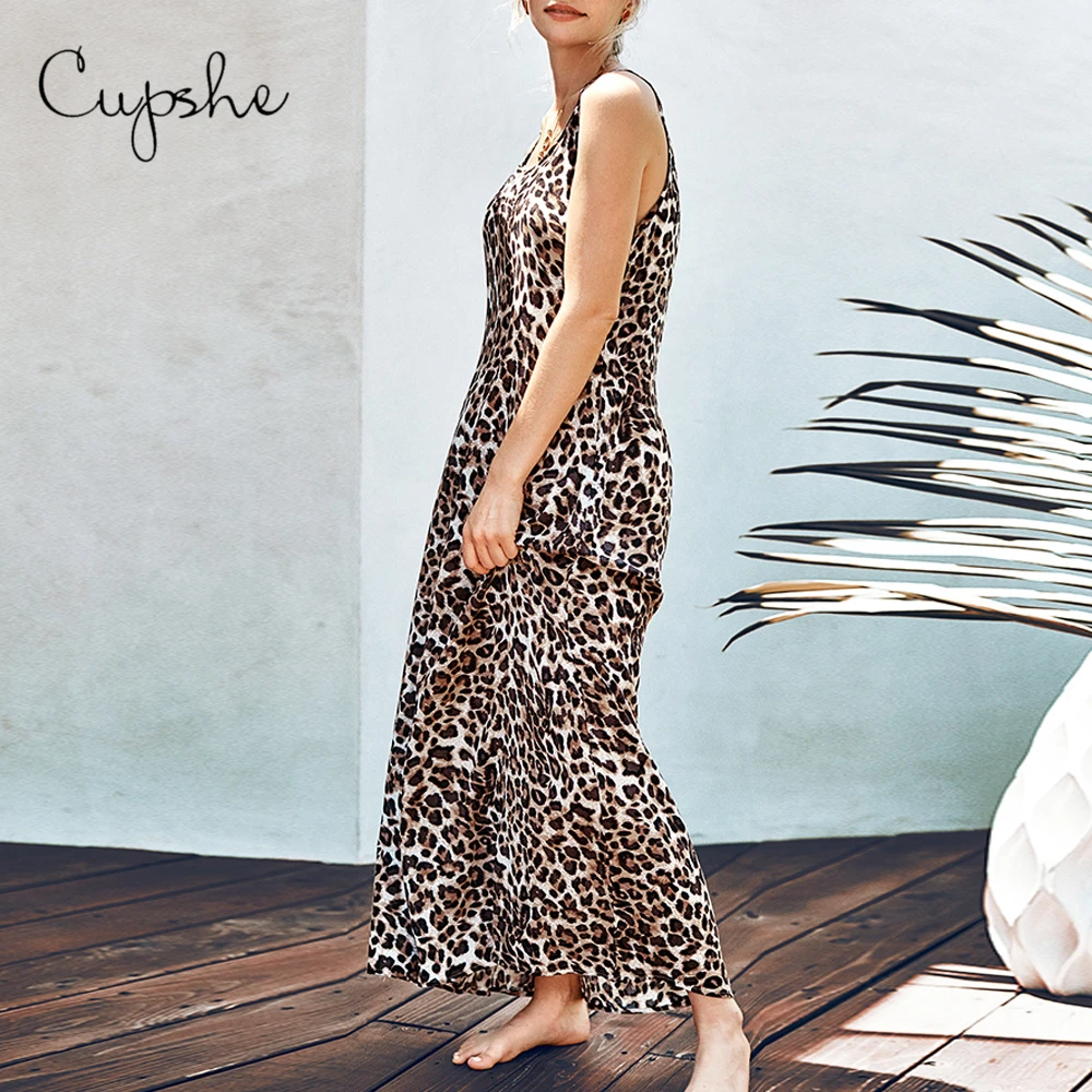 CUPSHE женское сексуальное длинное платье макси с леопардовым принтом 2019 новое