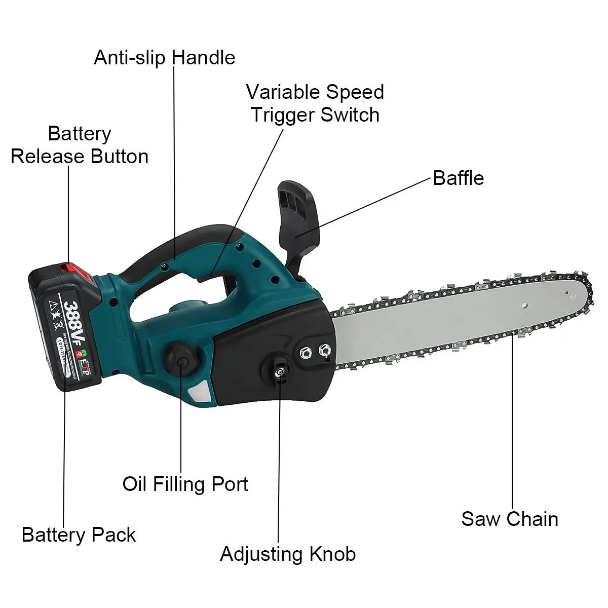 10 Inch Brushless Cordless Chainsaw Electric Saw Bracket Woodworking Cutter Machine Garden Pruning Tools For Makita 18V Battery |