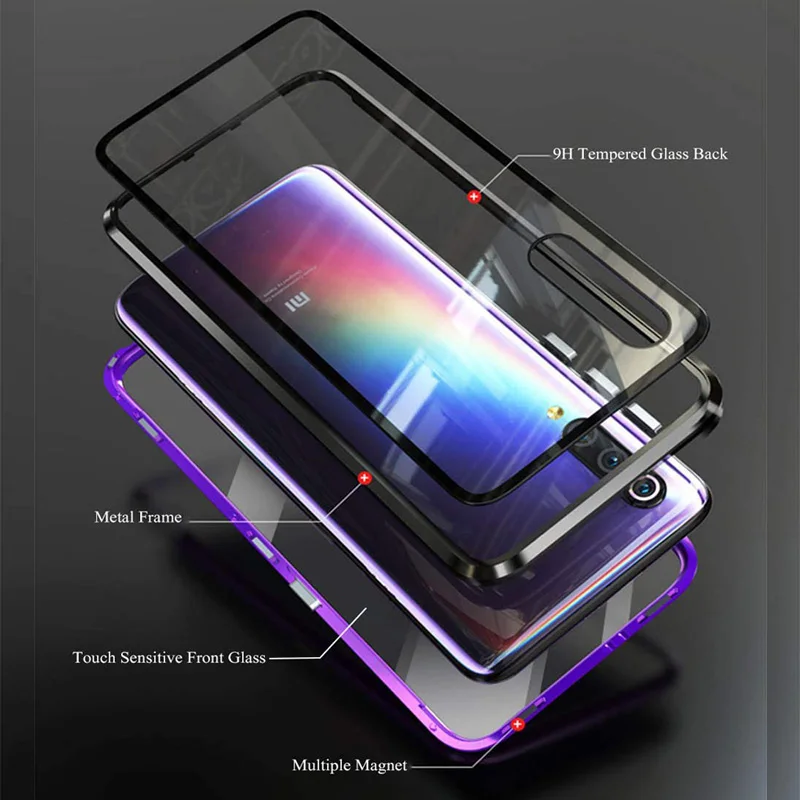 Двусторонний чехол с магнитной адсорбцией на 360 градусов для Xiaomi 9 9T Pro CC9 CC9E