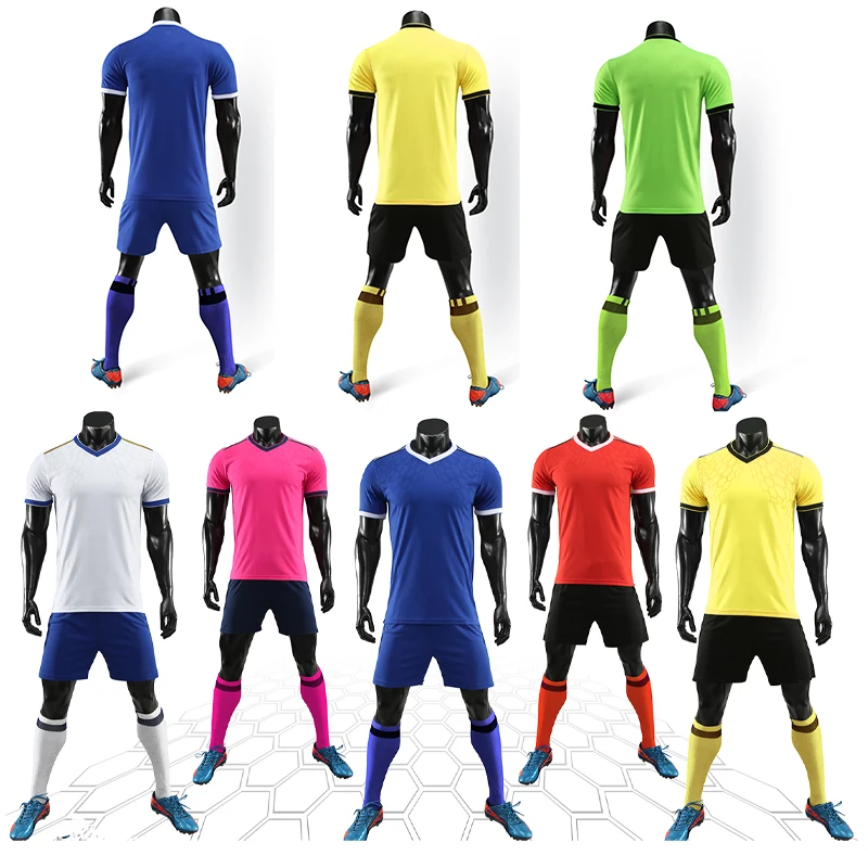Мужская футбольная форма с коротким рукавом для взрослых детская синяя рубашка