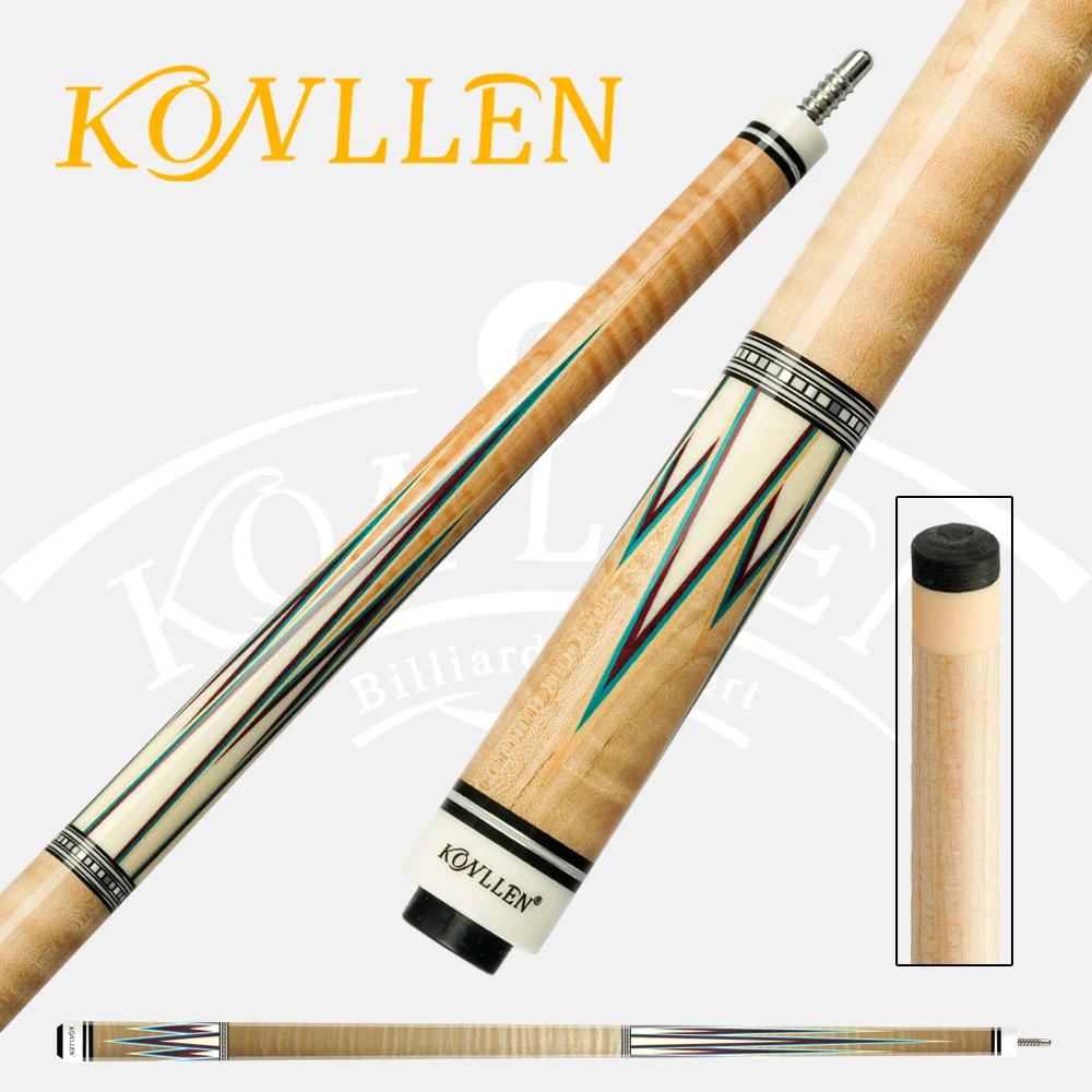 Konllen Billiard Carom Cue Real Inlay 142 см 12 мм Libre низкое отклонение 3 подушки штук в 1 Технологии