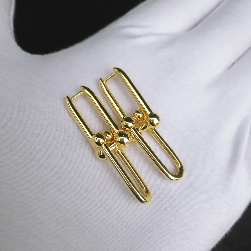 

MJ Original 1:1 Sterling Silver 925 Earring 18K Plating TIF HardWear Earrings Luxury Brand Jewelry Chain Drop Earrings For Women