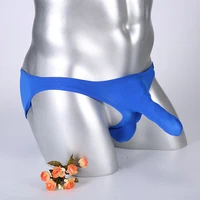 sexy ice silk briefs men super thin underwear underpants bikini elephant nose pouch panties long bulge slips male undies