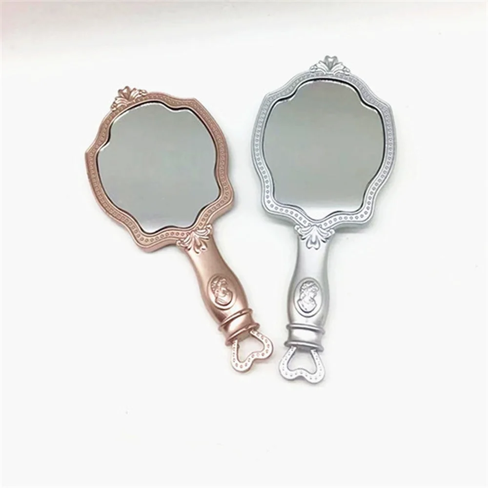 Косметическое винтажное зеркало для макияжа девочек мини принцессы ручное