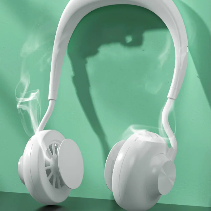 Маленький USB вентилятор с подвесной шеей тихий перезаряжаемый уличный