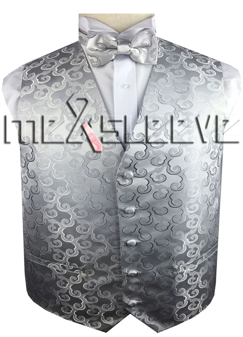 free shipping Men's bridegroom elegant cloudy pattern fabric waistcoat set