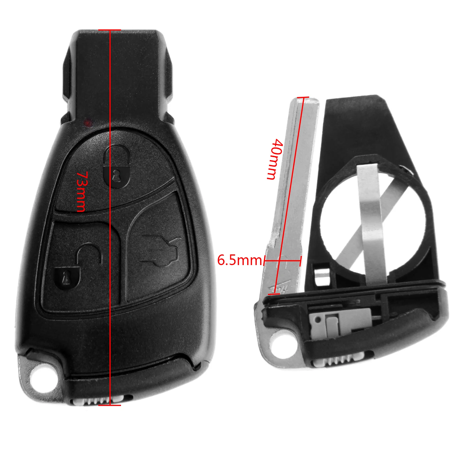 3 кнопки Автомобильный Дистанционный чехол для ключей Fob оболочка замена Mercedes Benz C