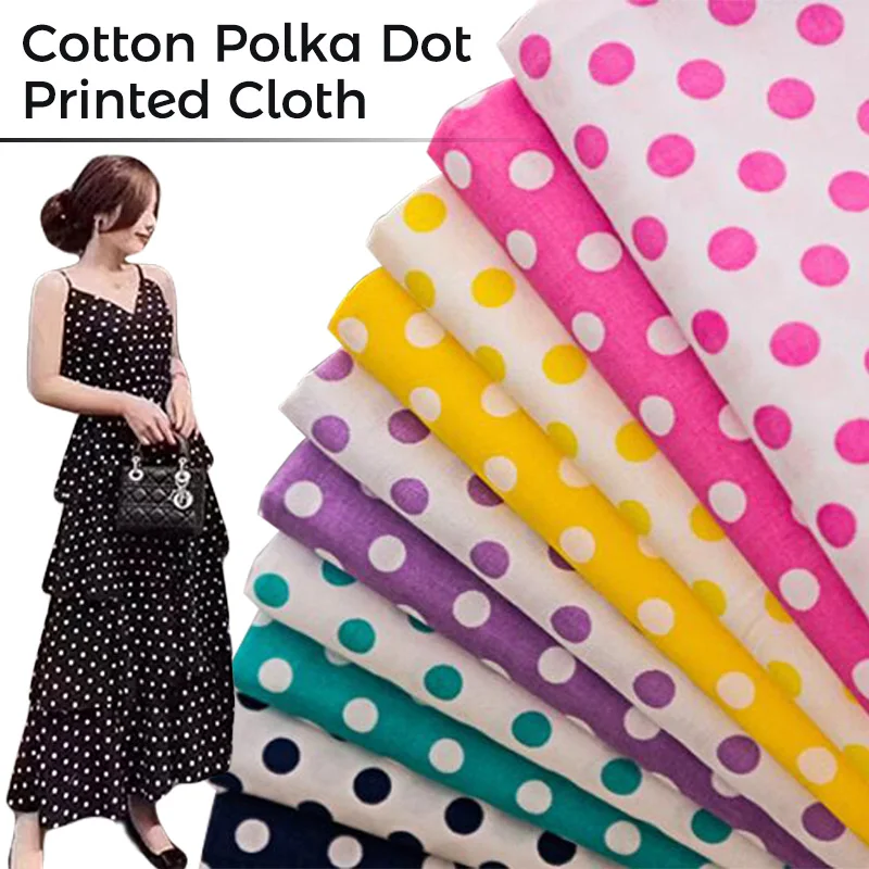 

100*160cm Polka Dots Printed Fabric For Quilting Kid Patchwork Clothes Diy Curtain Upholstery Crafts Sewing Cotton Fabric