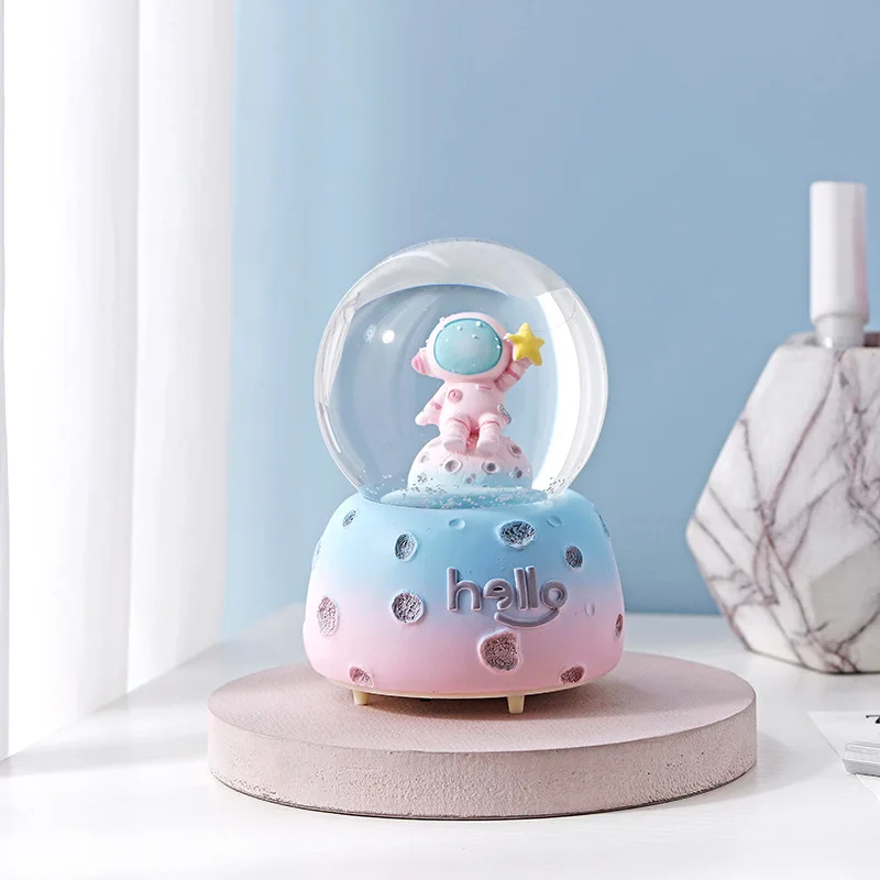 Хрустальный шар статуя космонавта музыкальная шкатулка Снежинка светильник из