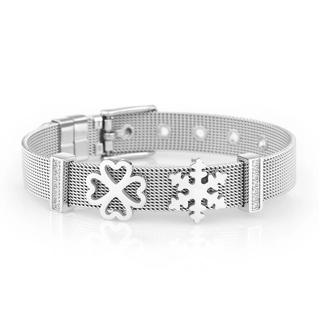 

Wesse JWKL1024 Snowflake Womens Bracelet Bangles Fashion Jewelry Steel Metallic Gray Birthday Gift for Womens