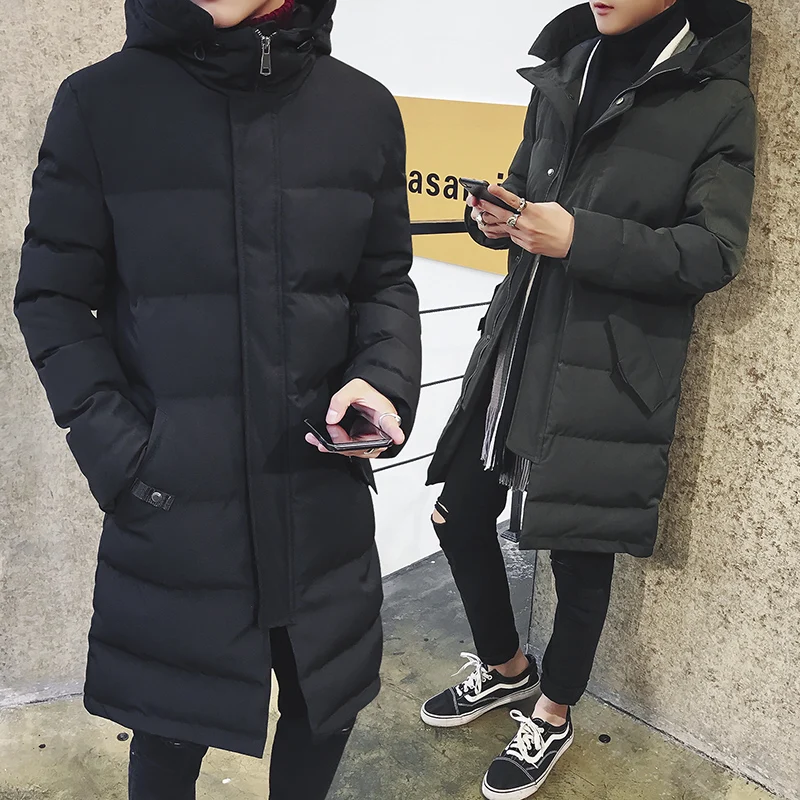 Новая мужская зимняя куртка длинное стильное утепленное пальто с хлопковой