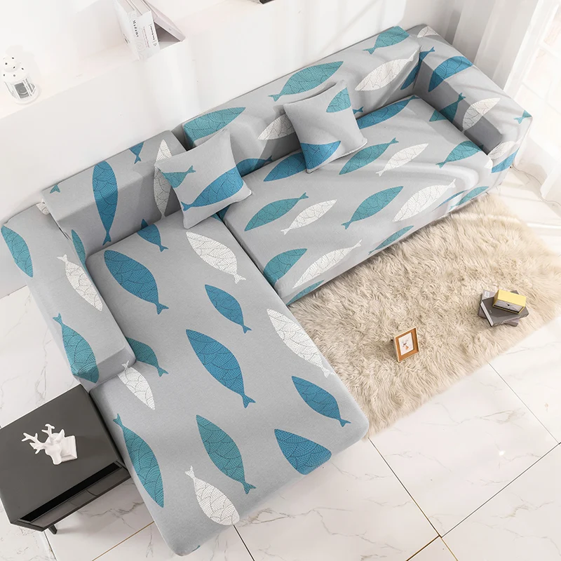 

Printed Sofa Cover Elastic for Living Room Chaise Lounge 1 2 3 4 Seater