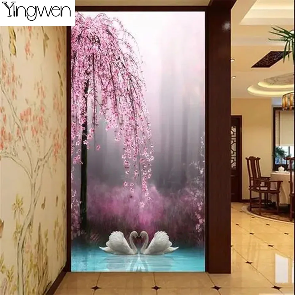 

Алмазная 5D картина большого размера персиковое дерево полная Алмазная вышивка крестиком Мозаика стразы набор для творчества Лебедь любовь...