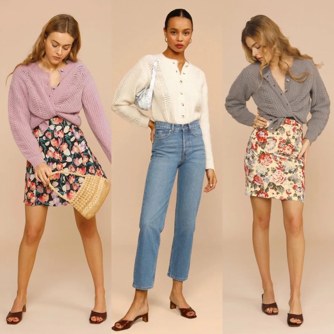 

Women Sweater 2021 Fall/Winter French Retro Fashion All-match Alpaca Knit Cardigan