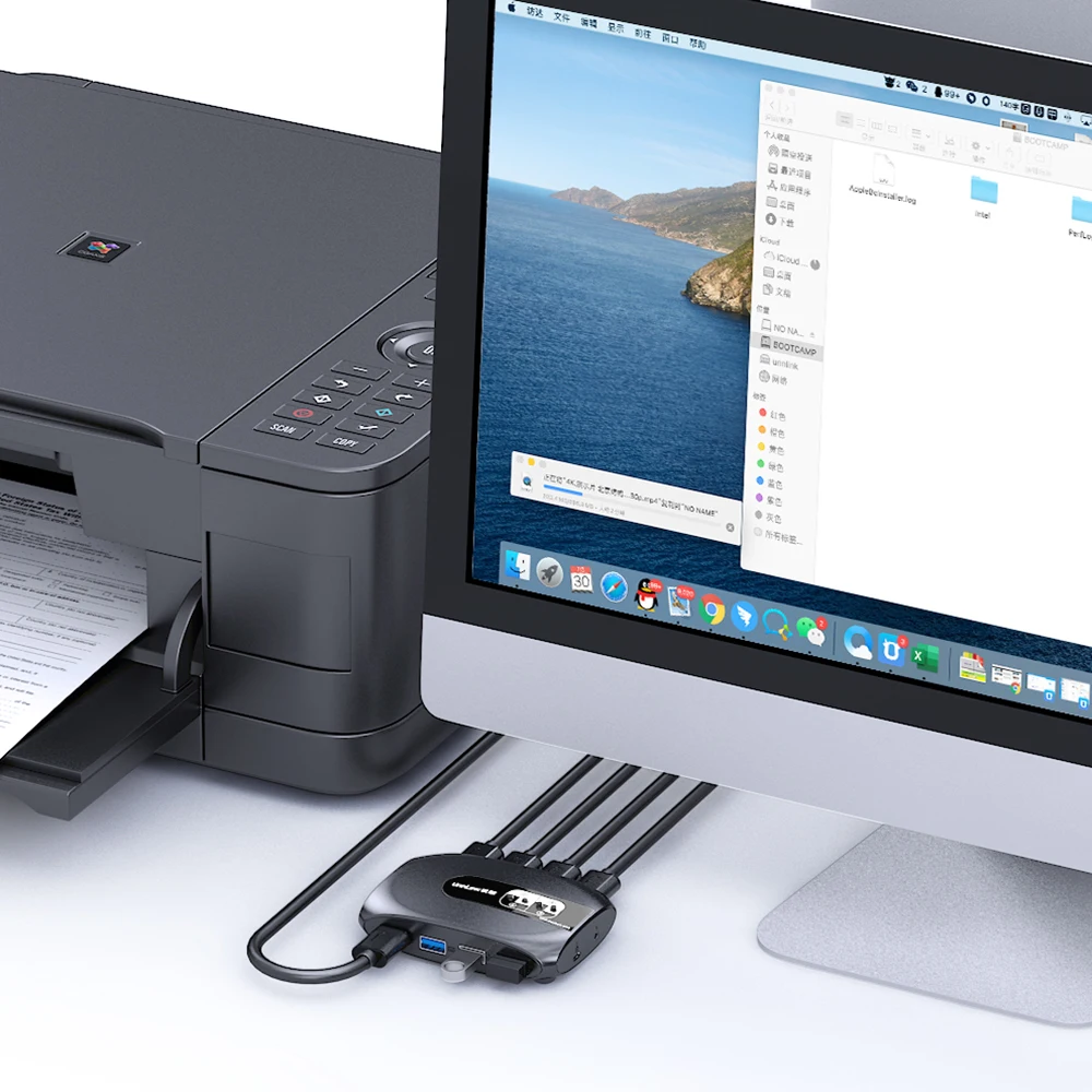 KVM-переключатель Unnlink USB 3 0 2 или 4 компьютера для совместного использования