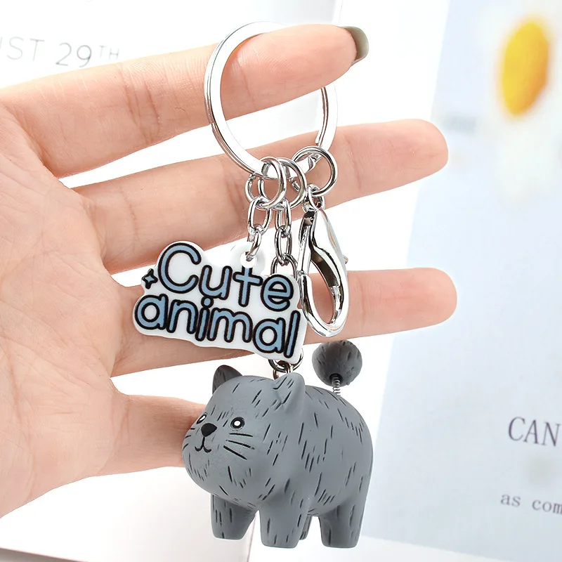 2020 новый силиконовый брелок с кошечкой милый для ключей модный кошечка хомяк Shih