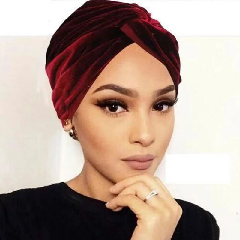 

2021 Winter Plush Cross Velvet Headbands For Women Girls Warm Solid Soft Twisted Knot Cotton Hairbands Turban Hair Accessories