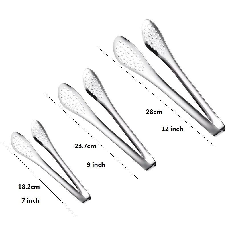 Толстая нержавеющая сталь Барбекю Стейк Тонг для хлеба торт вафельный салат из