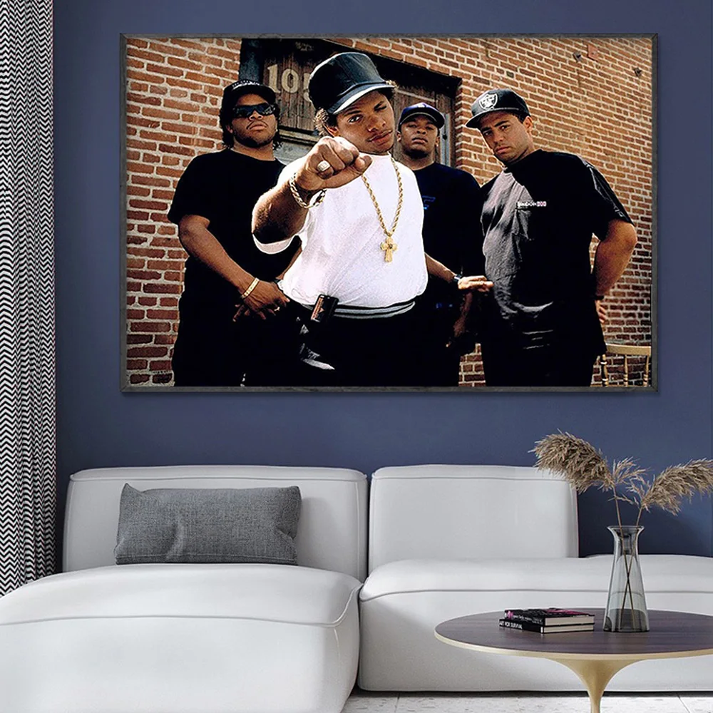 

SP086 Silk Cloth Wall Poster NWA- Ice Cube Dr Dre Gangsta Rap Star Art Home Decoration Gift
