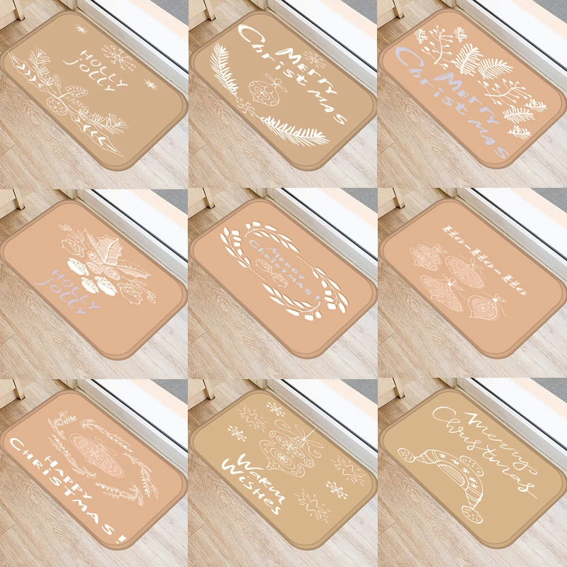 

Рождество, укороченная модель для кухонной и входной двери коврик из бархата кораллового цвета с ковер резиновая красочные Крытый коврики ...