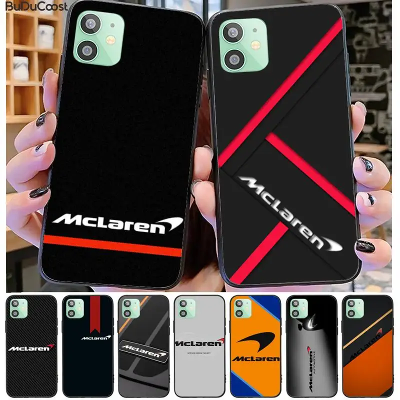 Британский спортивный автомобиль McLaren силиконовый черный чехол для телефона iphone