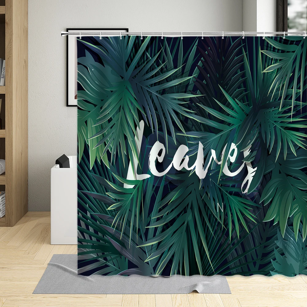 

Summer Tropical Rainforest Green Plants Shower Curtain Palm Leaf Monstera Bathroom Curtains For Living Room Screens With Hooks