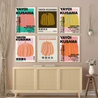 Выставочные плакаты Yayoi Kusama в Токио, настенная Художественная печать, Современная Абстрактная Картина на холсте с изображением оранжевой тыквы и точек, декор интерьера