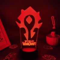 world of warcraft game horde flag logo lamp led rgb night lights cool gift for friend gaming room table colorful mark decoration