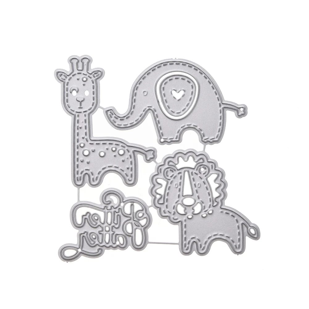 Лев Слон металлический прорезной трафарет для окраски DIY Скрапбукинг фото альбом