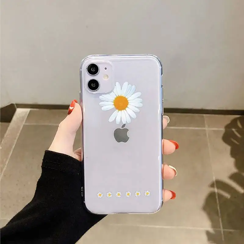 

Summer daisy flowers Sunflower cover Phone Case Transparent for iPhone 6 7 8 11 12 s mini pro X XS XR MAX Plus