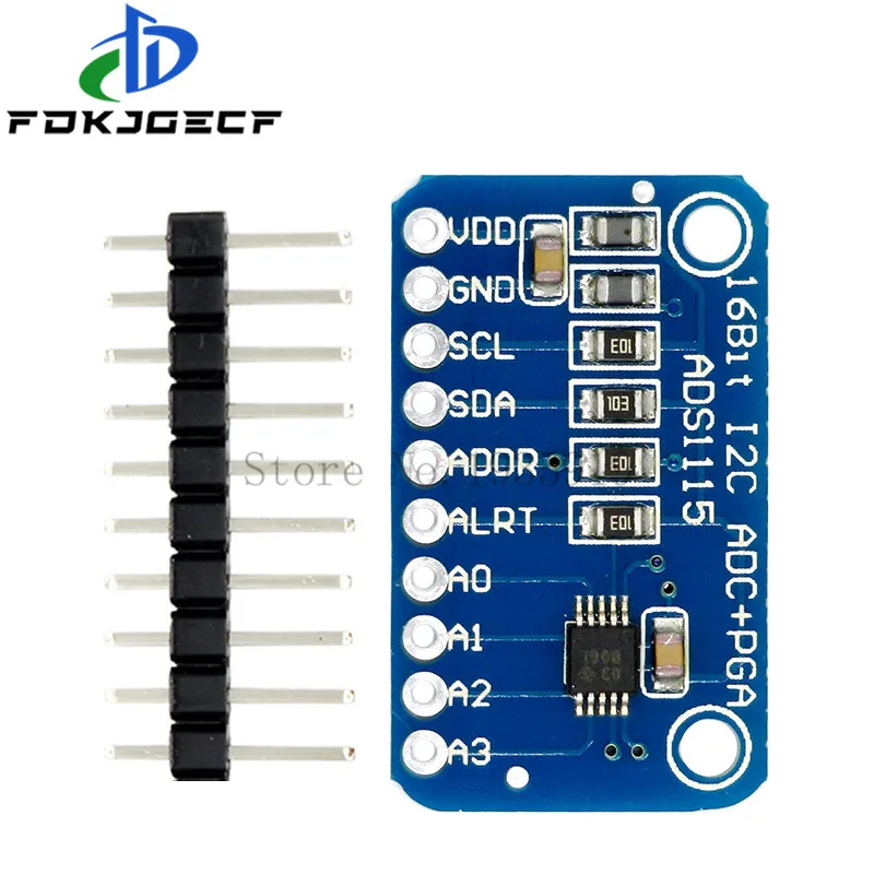 10 шт. 16 бит I2C ADS1115 модуль ADC 4 канала с усилителем Pro RPi | Электронные компоненты и