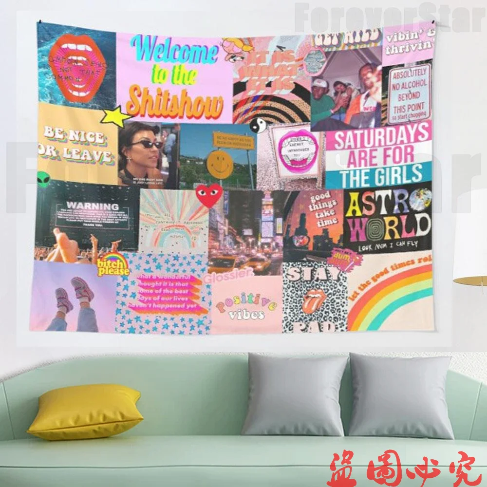 

Collage tapestry Wall Tapestry Wall Decor Bedspread Coverlet Curtain Towel Sheet Throw Personalized Comfort Tapestries