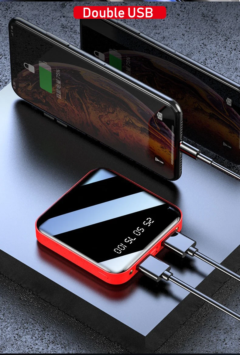 Mi ni power Bank, 30000 мА/ч, для iPhone X, Xiaomi mi, power bank, Pover Bank, зарядное устройство, два порта Usb, внешняя батарея, повербанк, портативный