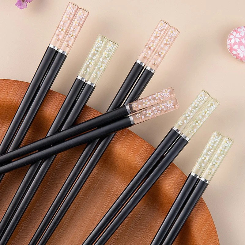 Палочки для еды из сплава янтарного цветка вишни китайские палочки многоразовая