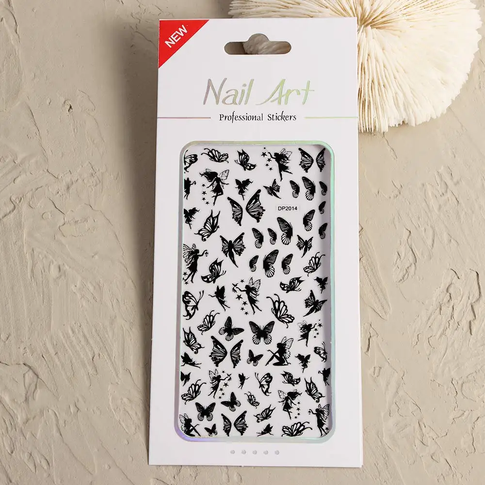 

3D Black Butterfly Nail Stickers Waterproof Self Adhesive DIY Nail Art Decoration Manicure Decals