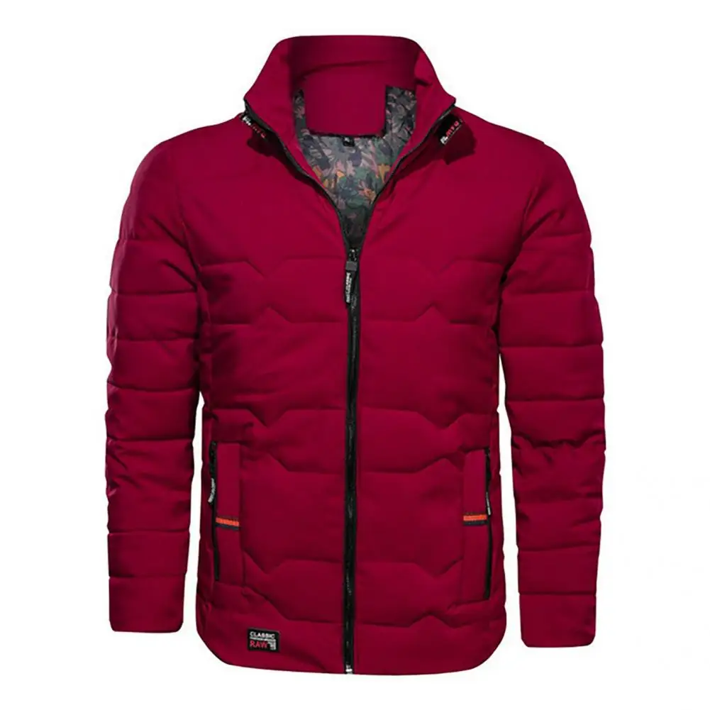

Winter Down Coat Terrific Stand Collar Casual Wear-resistant Men Down Coat