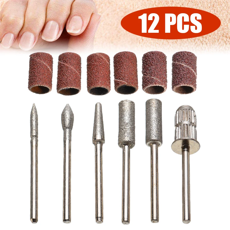 Фрезы для маникюра и педикюра электрические сверла ногтей 12 шт./набор аксессуары
